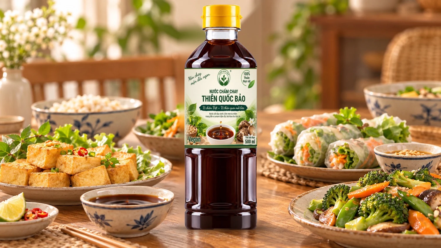 Ảnh minh họa Nước chấm Thiên Quốc Bảo 500 ml trong bữa ăn