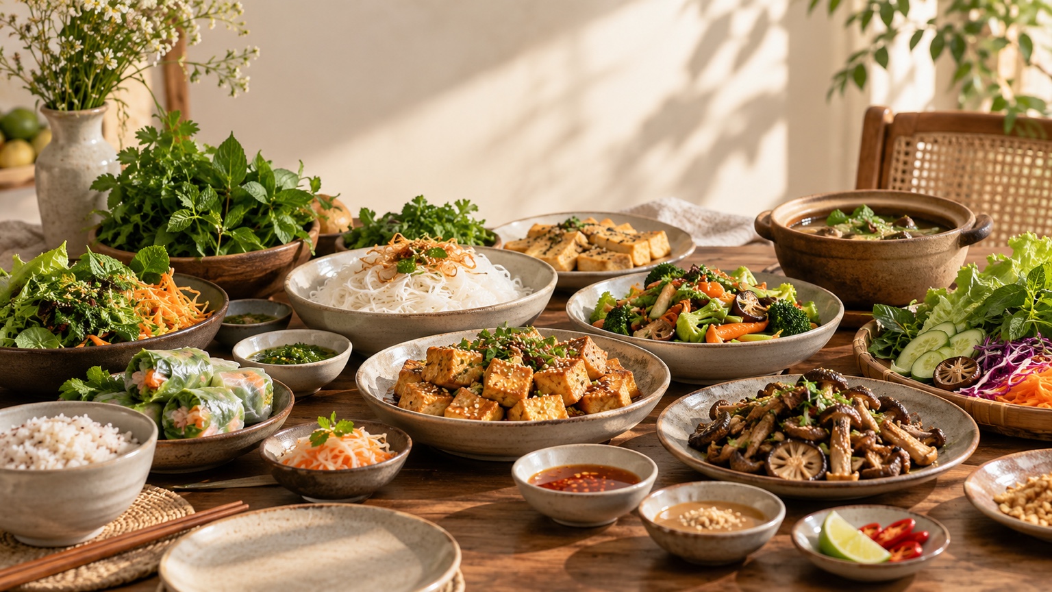 Ảnh minh họa: Bàn cơm nhà có nhiều món và bát đũa